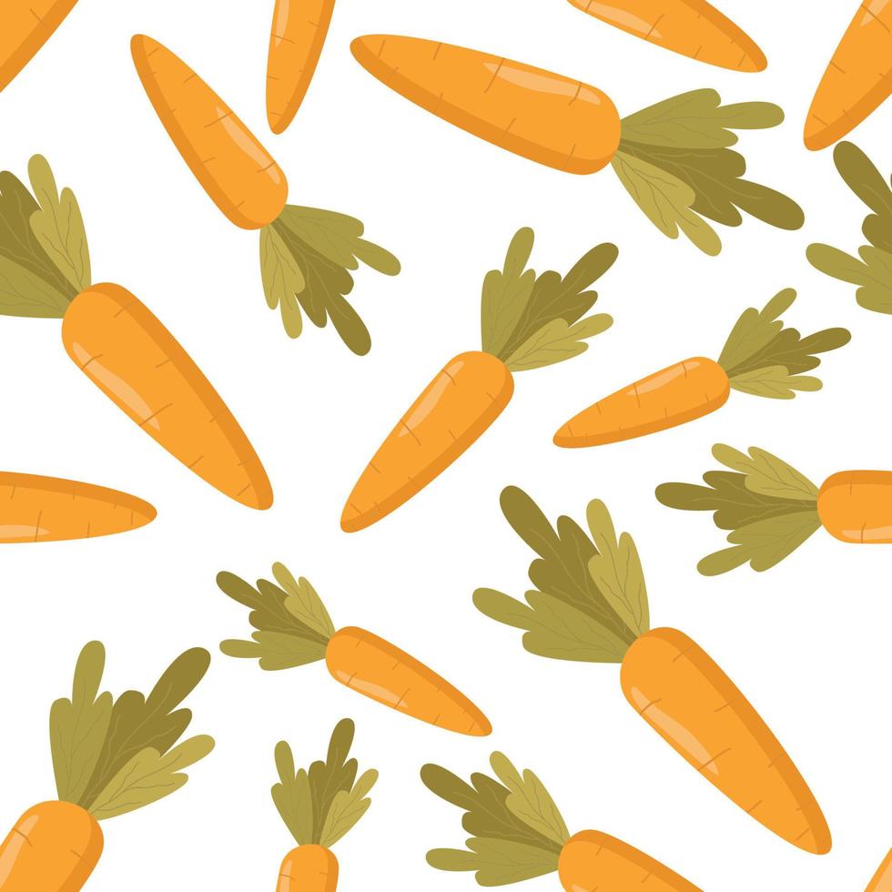 modèle sans couture tendance avec des carottes. illustration moderne dessinée à la main de carottes de différentes tailles. tissu, web, application, papeterie. vecteur