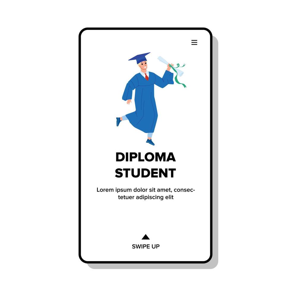 étudiant diplômé obtenu sur le vecteur de la cérémonie de remise des diplômes