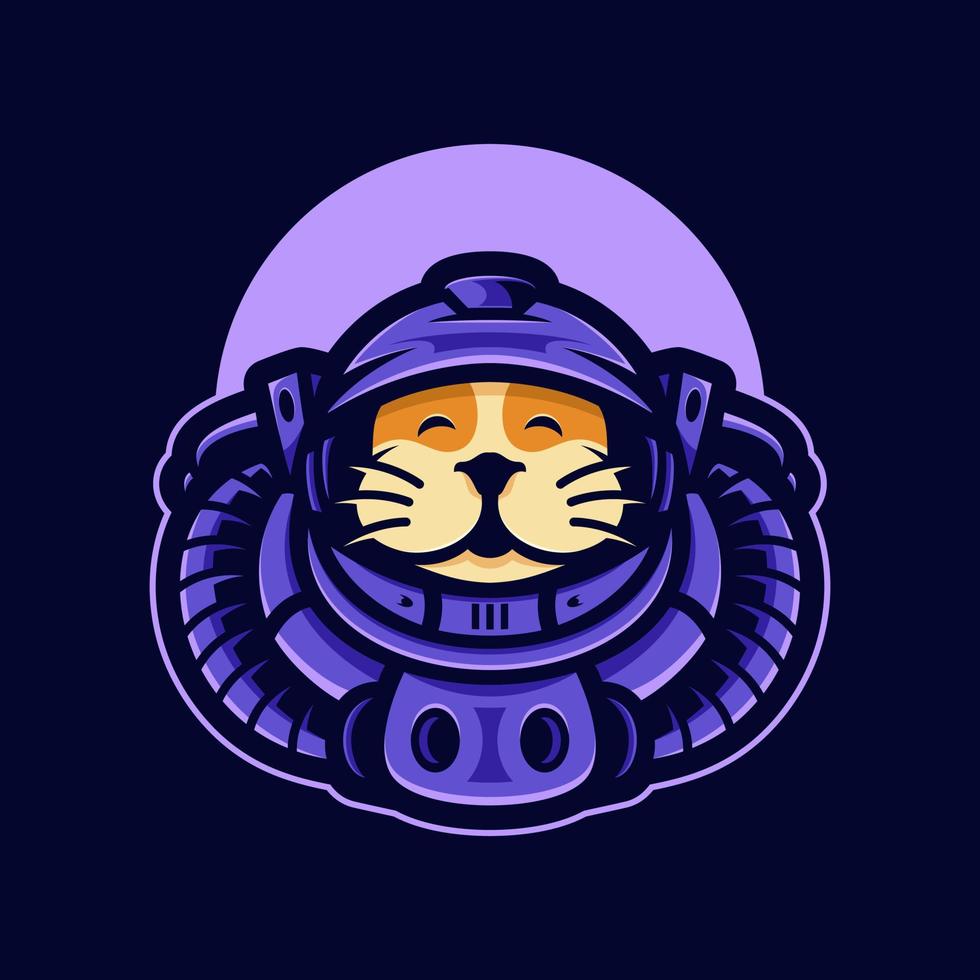 chat astronautes logo mascotte illustrations vecteur