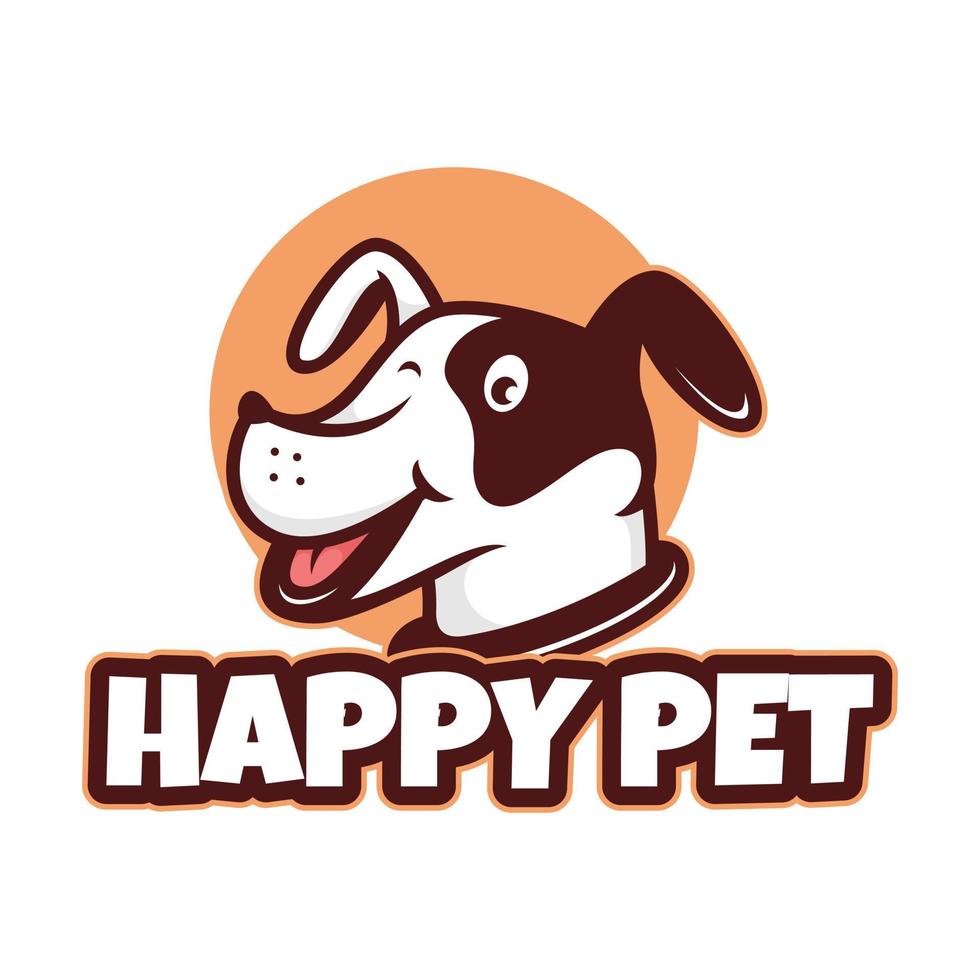 illustrations de mascotte de logo de chien heureux vecteur