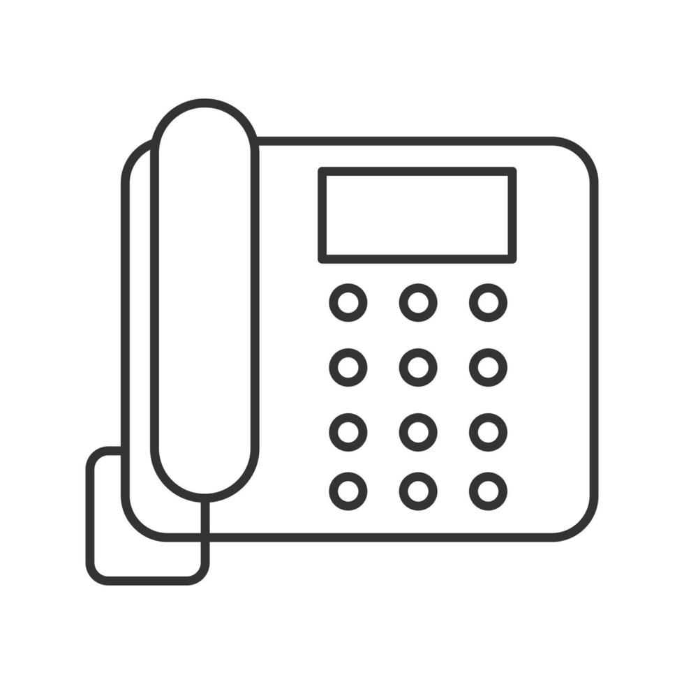 icône linéaire de téléphone fixe. illustration de la ligne mince. téléphone de bureau. symbole de contour. dessin de contour isolé de vecteur