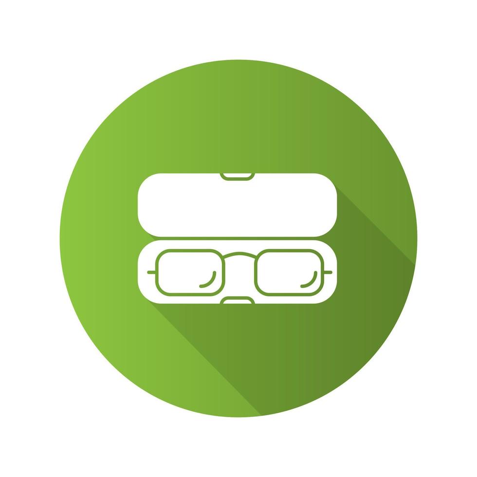 icône de glyphe d'ombre portée de la conception plate de l'étui à lunettes. boîte à lunettes. illustration vectorielle silhouette vecteur