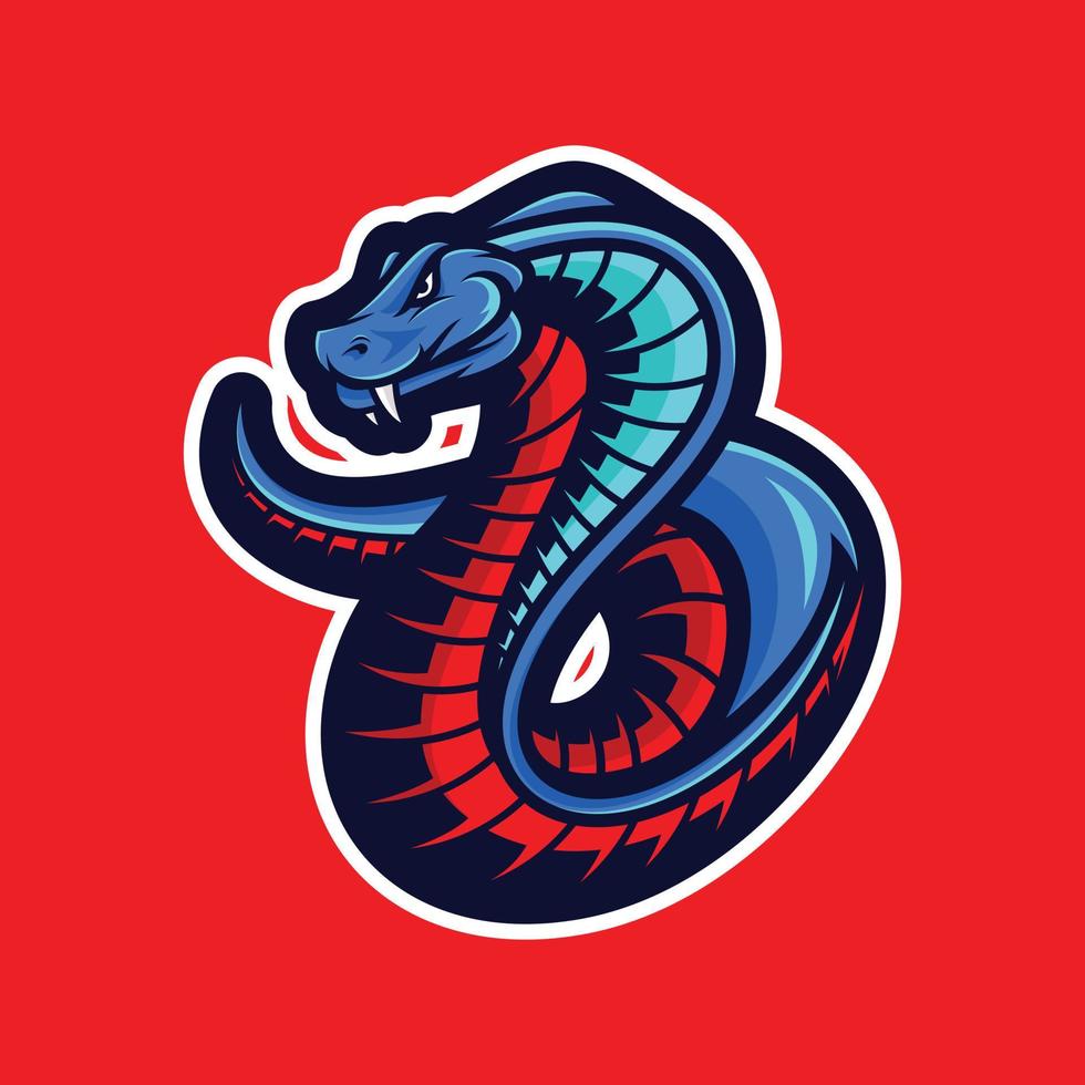 logo mascotte cobra serpent illustrations de dessin animé vecteur