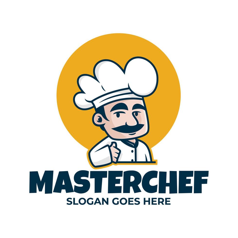 vecteur de dessin animé de mascotte de logo de chef