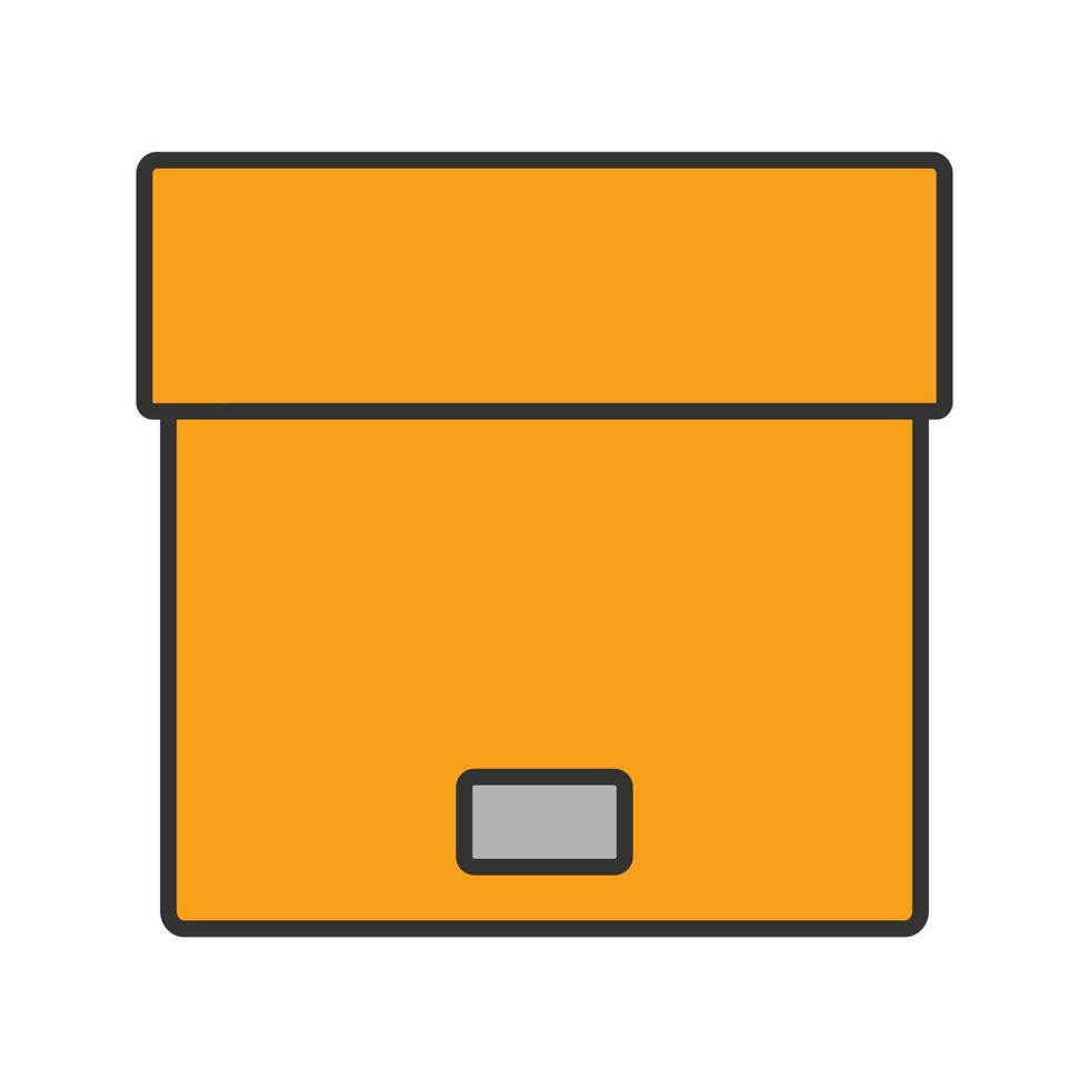icône de couleur de colis. forfait. boîte en carton. illustration vectorielle isolée vecteur