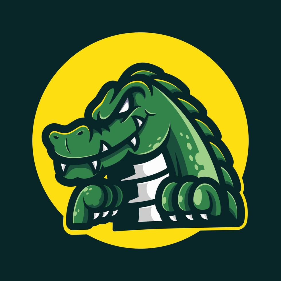 illustration de dessin animé logo mascotte crocodile vecteur