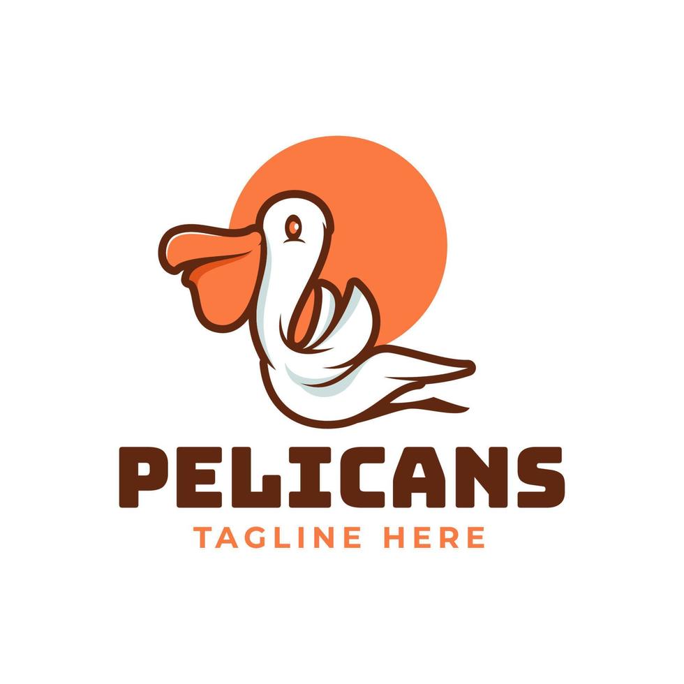 illustrations de dessin animé de mascotte de logo de pélican vecteur