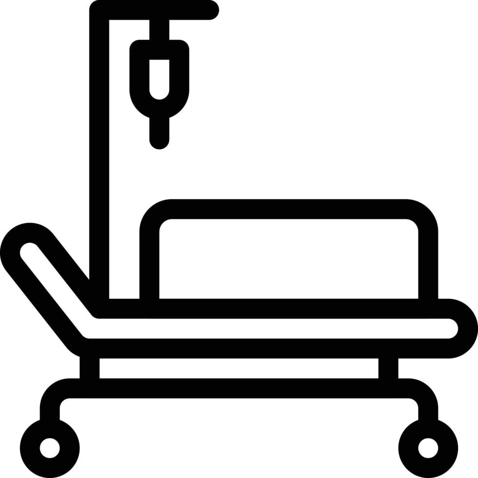 illustration vectorielle de lit de patient sur fond. symboles de qualité premium. icônes vectorielles pour le concept et la conception graphique. vecteur