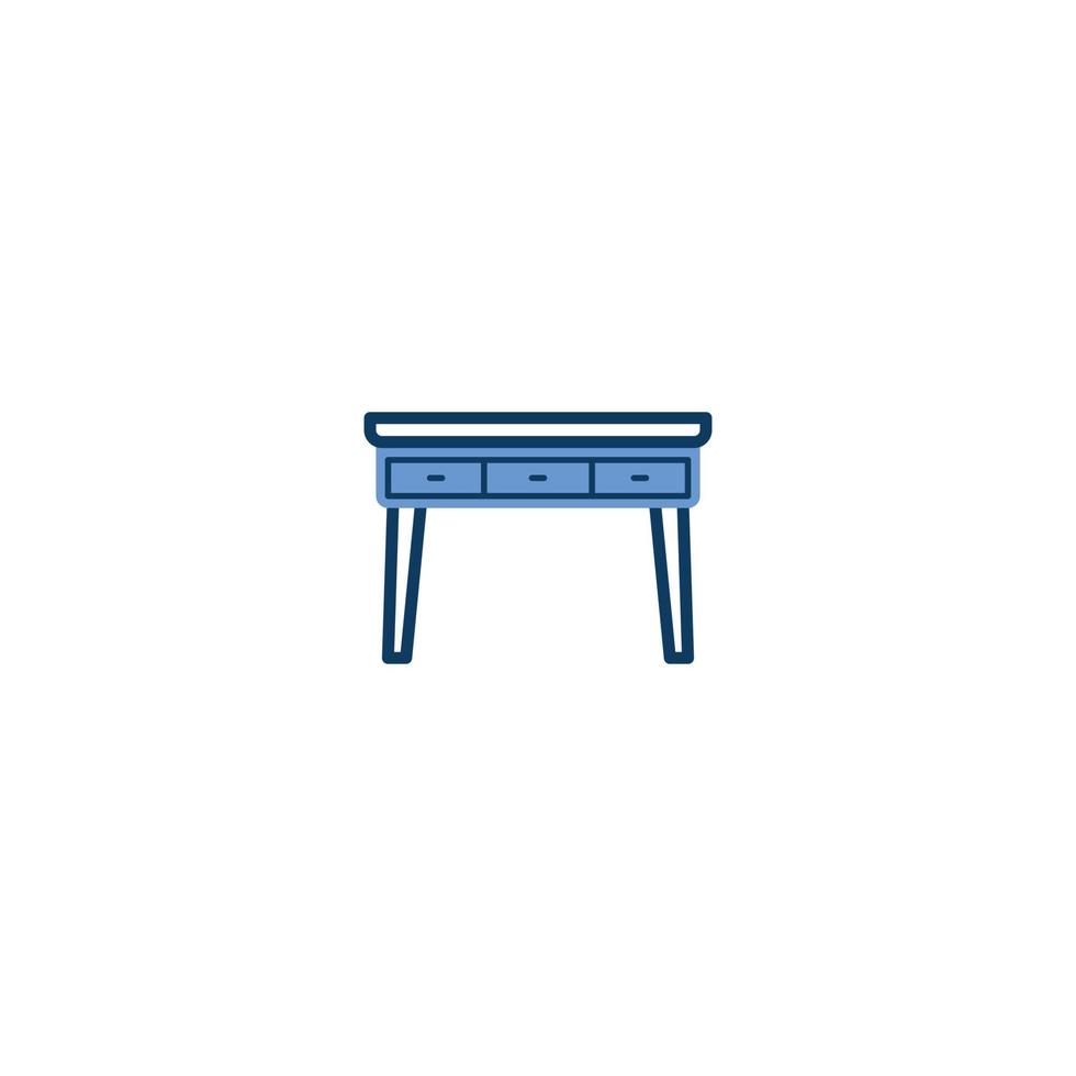 icône de ligne de meubles de table de bureau. signe de style linéaire pour le concept mobile et la conception web. icône de vecteur de contour de meubles de table de bureau. symbole, illustration de logo. graphique vectoriel
