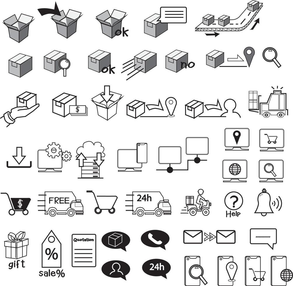 jeu d'icônes d'affaires. icônes pour les entreprises, le transport logistique vecteur