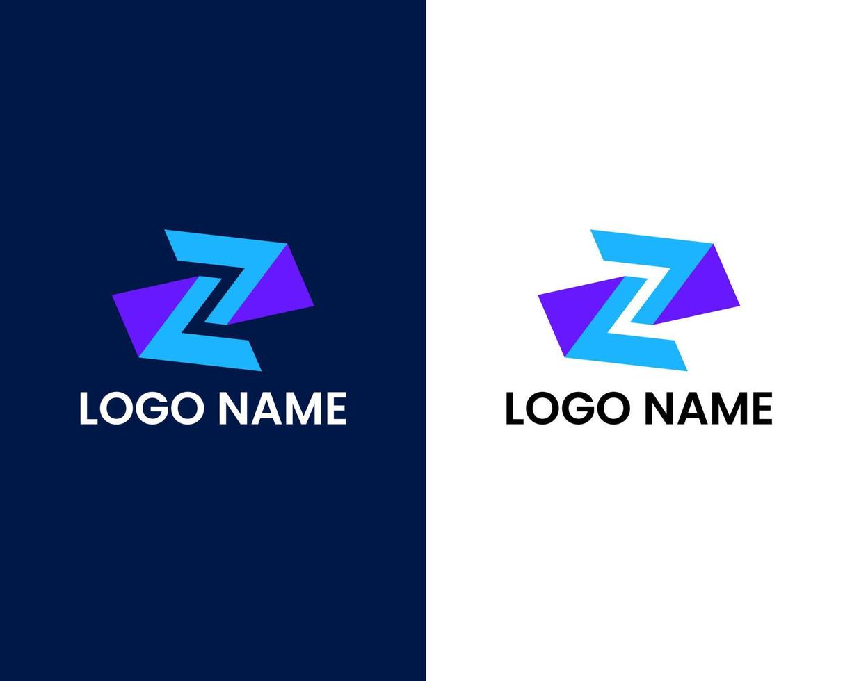 lettre z avec modèle de conception de logo maison vecteur