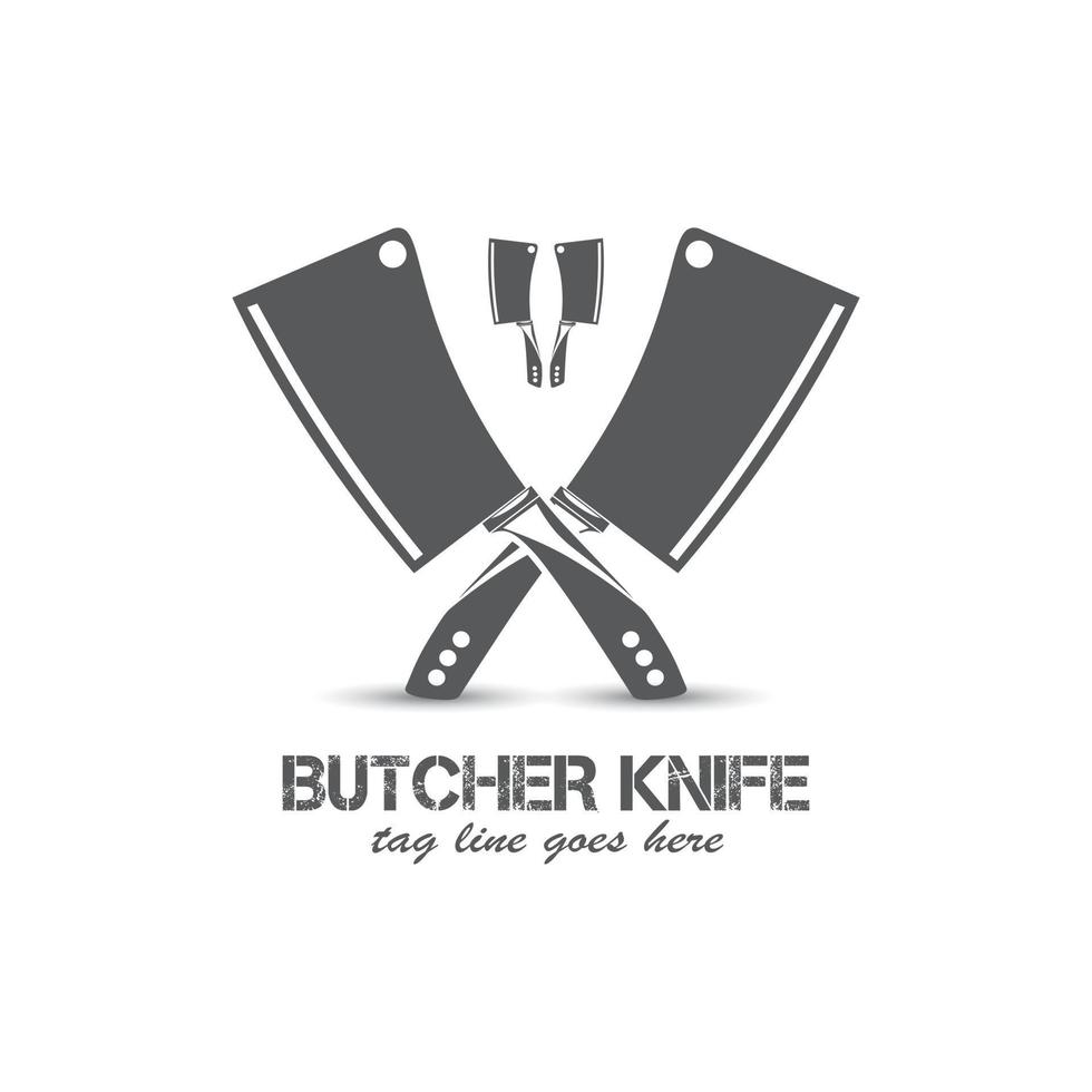 élément de logo vintage couteau de boucher, vecteur gratuit