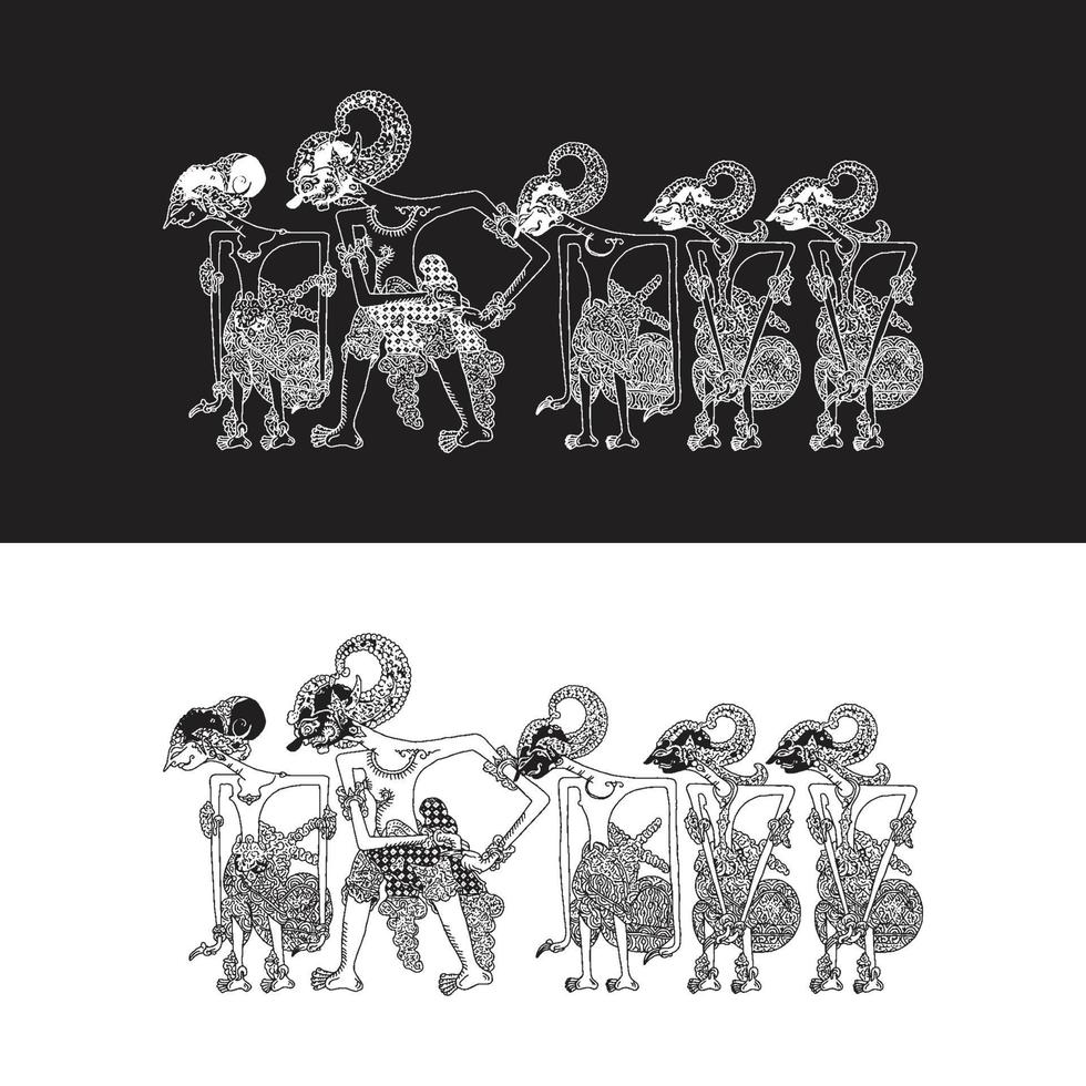 illustration de pandawa wayang vecteur