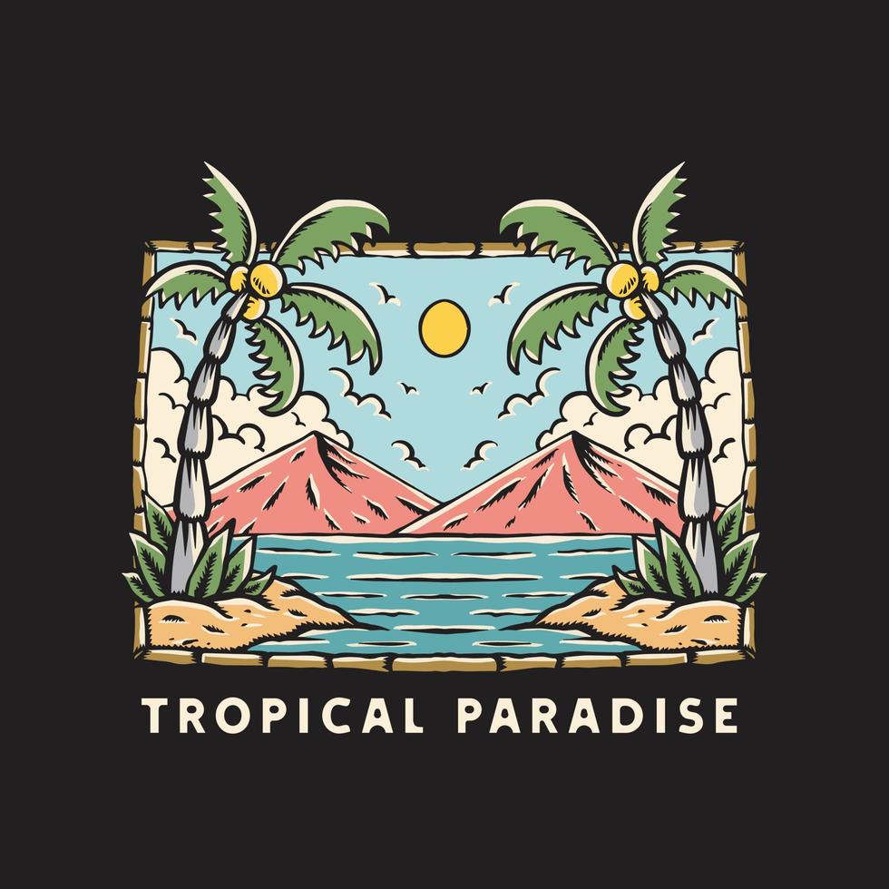 illustration de paradis tropical vecteur