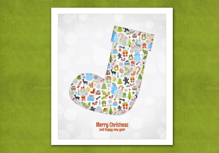 Bokeh Christmas Stocking Vector Background