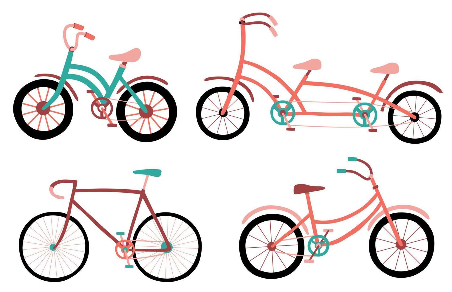 ensemble de vélo mignon. illustration vectorielle vecteur