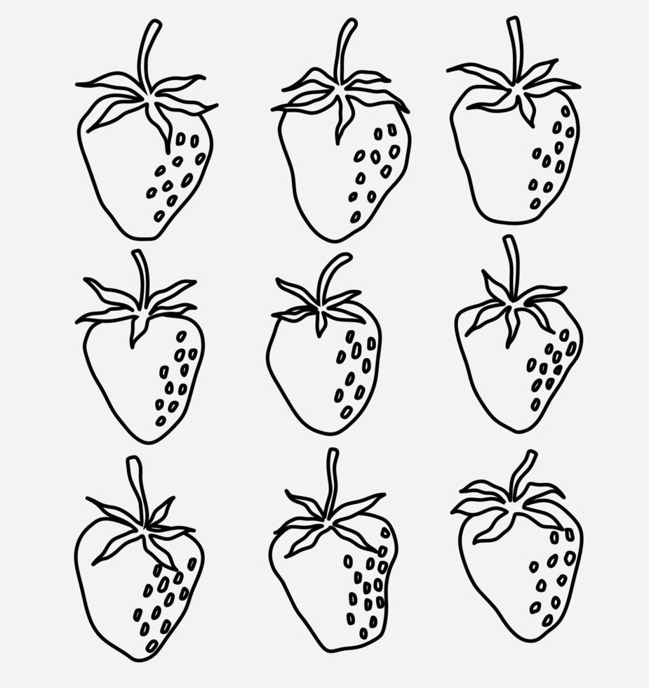 fraise dans le style croquis dessinés à la main. illustration vectorielle vecteur