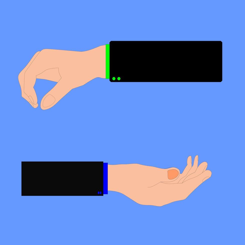 la main pour tenir et la main pour donner une illustration vectorielle vecteur