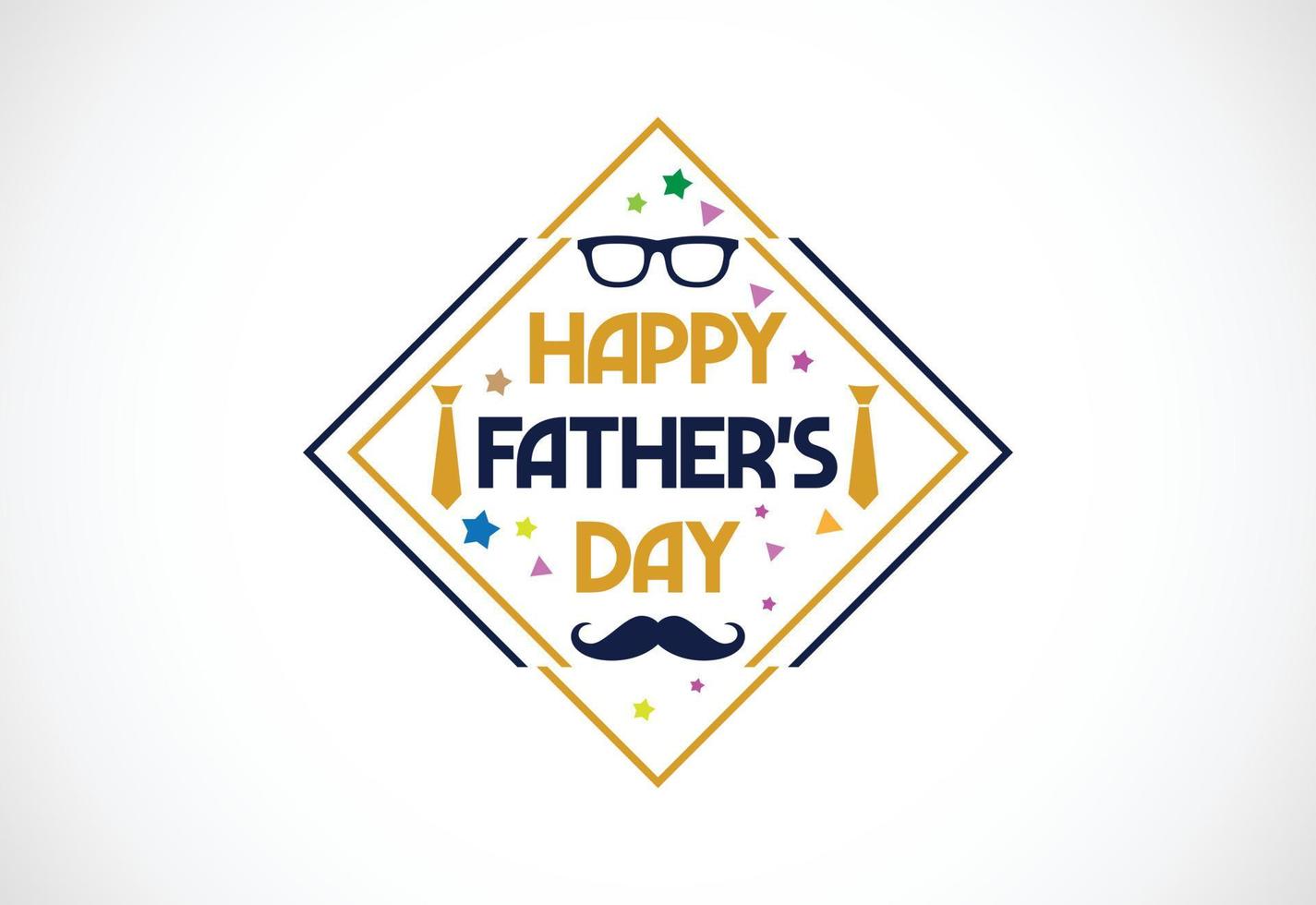 modèle d'affiche ou de bannière de fête des pères heureux, conception d'illustration vectorielle d'emblème de lettres de fête des pères heureux vecteur
