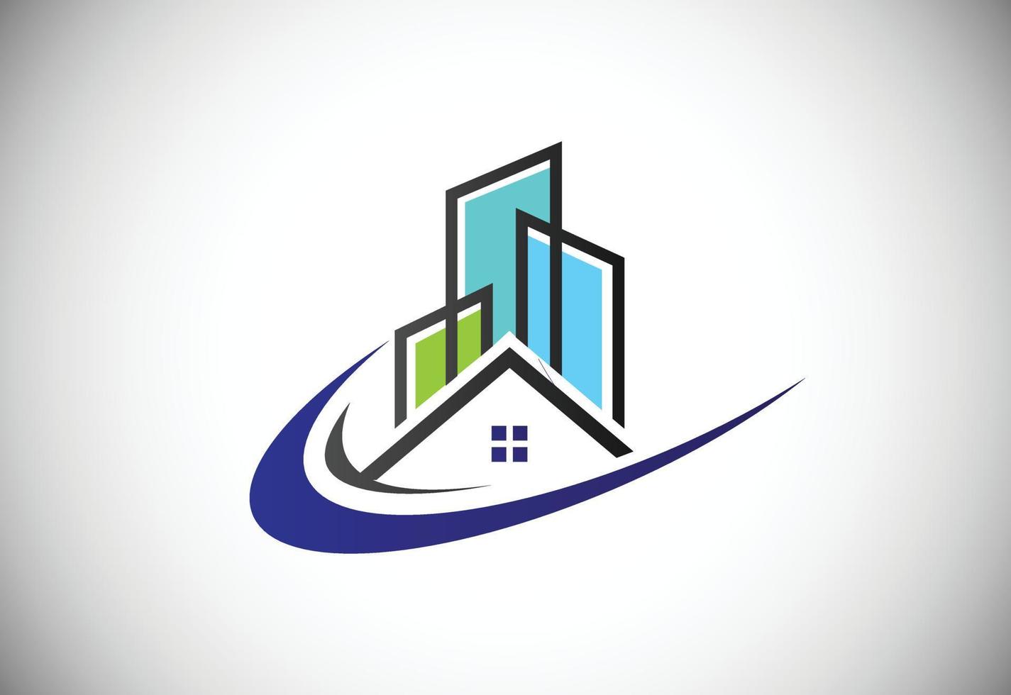 logo de l'immobilier, logo de la maison, symbole du logo de la maison vecteur