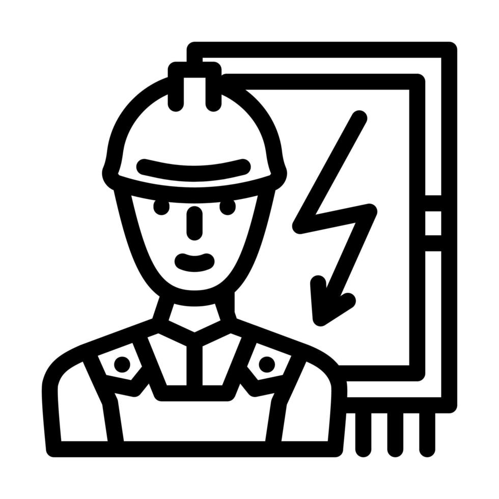 Illustration vectorielle de l'icône de la ligne de réparateur électricien vecteur