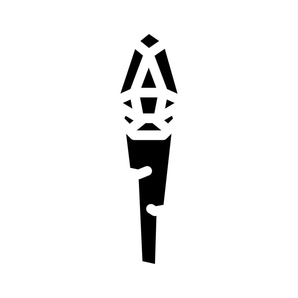 torche avec illustration vectorielle d'icône de glyphe de pierre magique vecteur