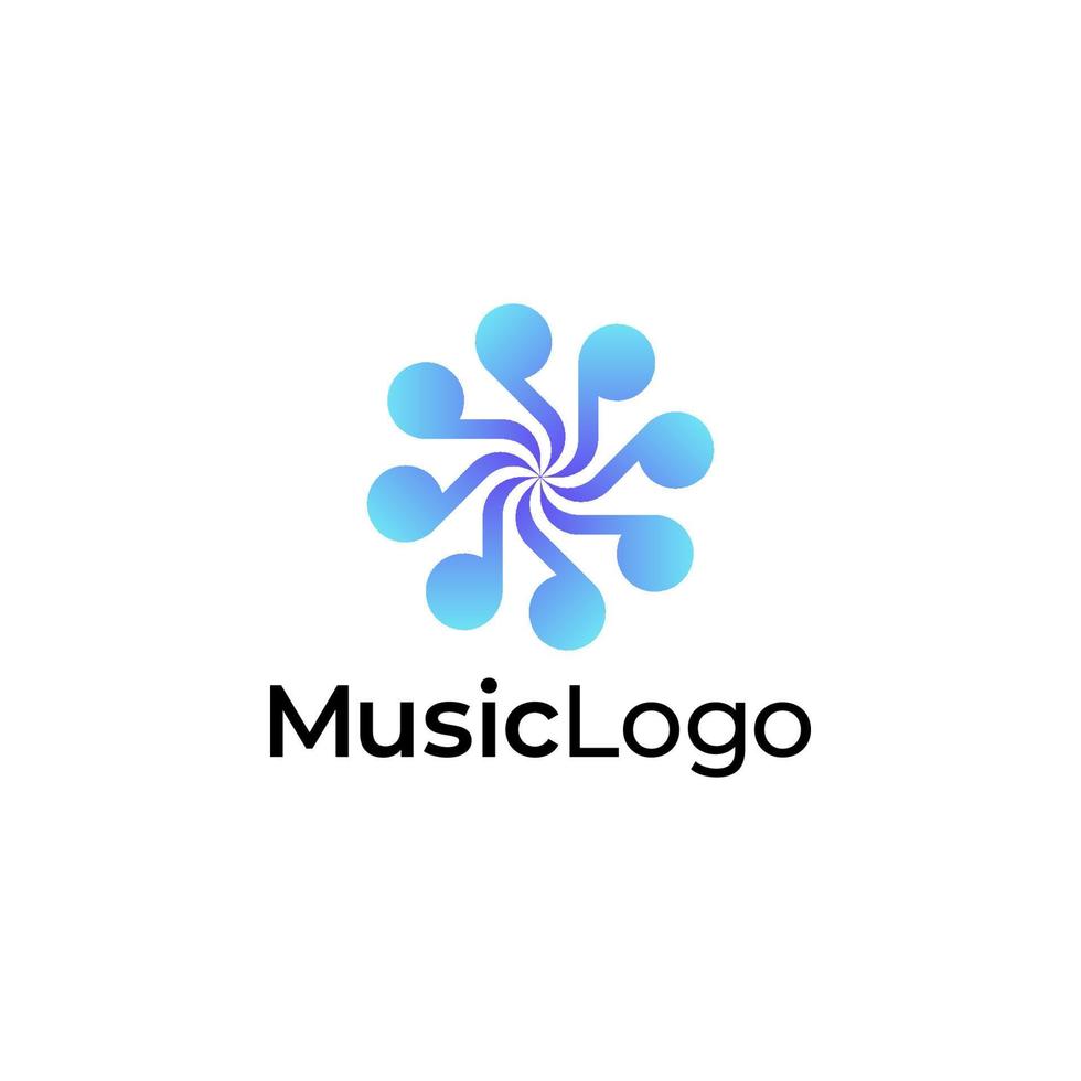 modèle de conception de logo coloré dégradé de musique. logo de huit notes de musique vecteur