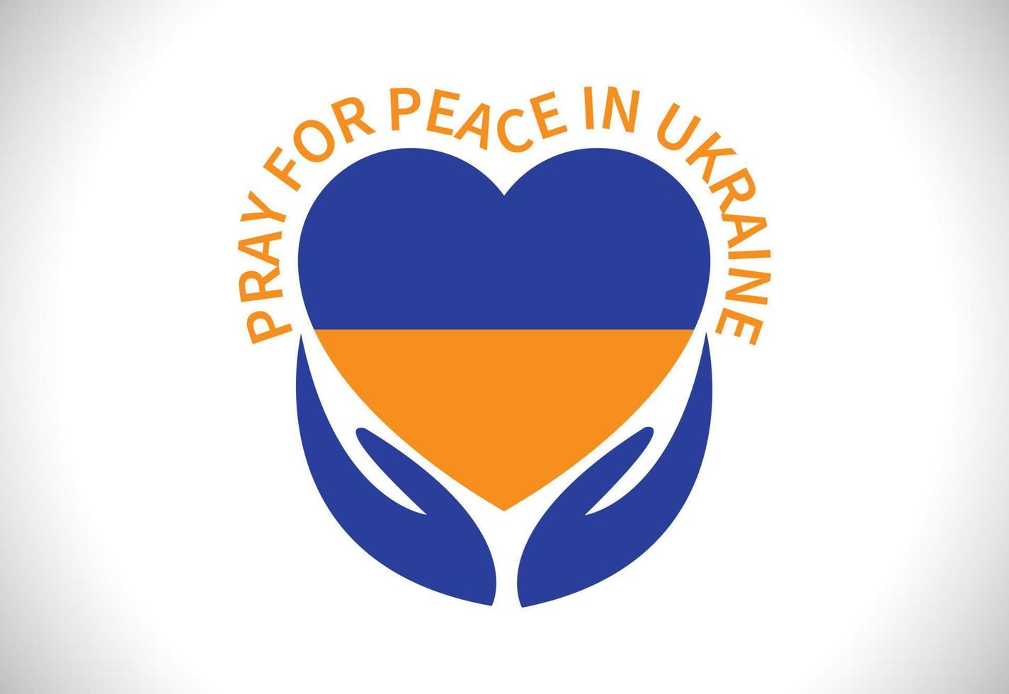 drapeau ukraine coeur et signe de la main avec priez pour la paix en ukraine texte vecteur