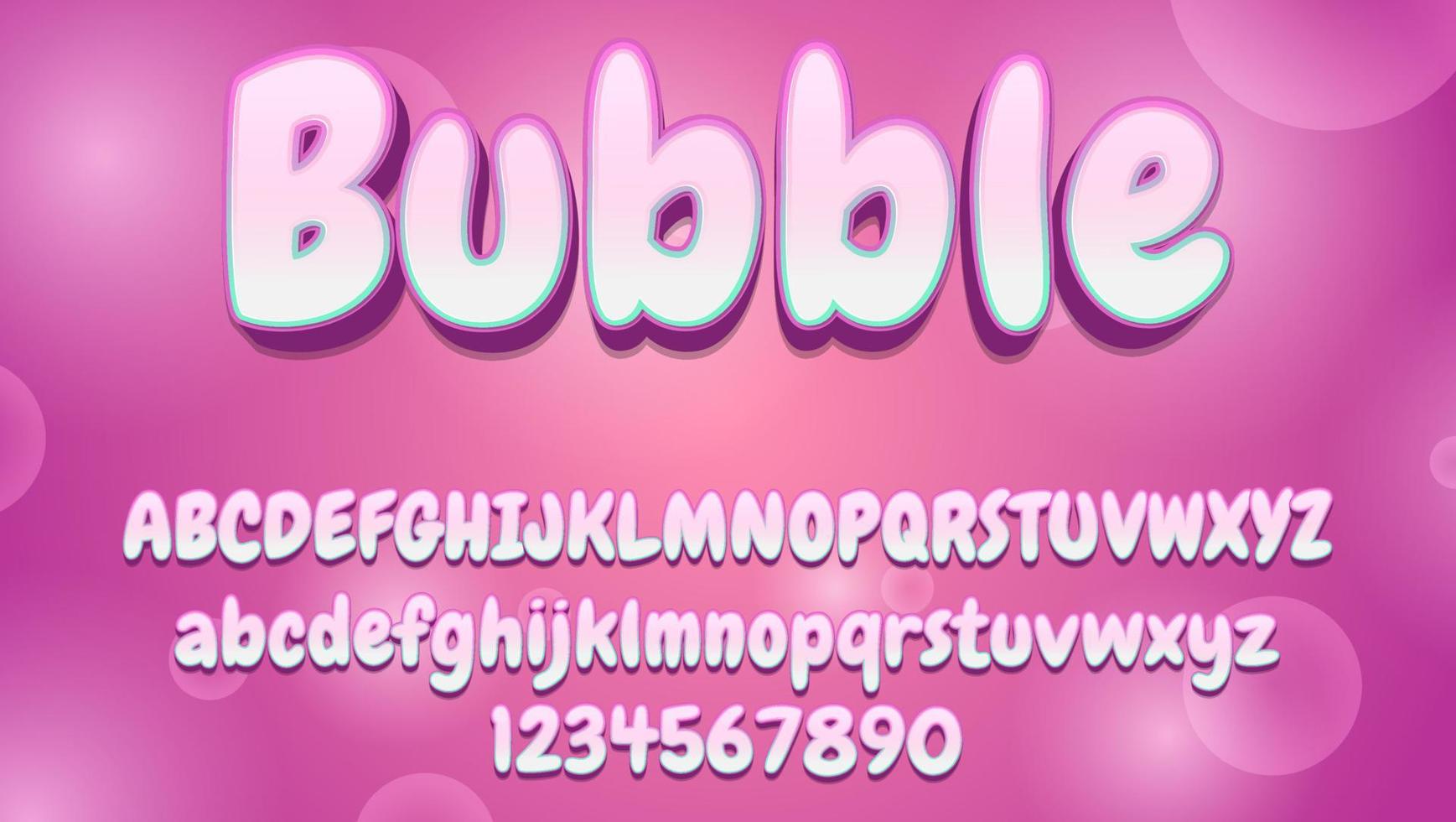 Modèle de conception d'effet de texte modifiable de bulle de mot dégradé coloré 3d vecteur