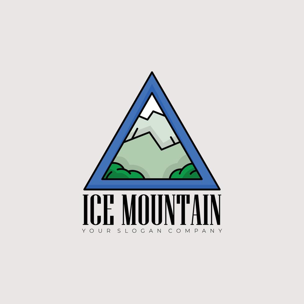 logo d'étiquette vintage de montagne de glace vecteur