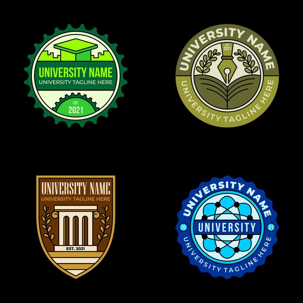 collection de logos universitaires vecteur