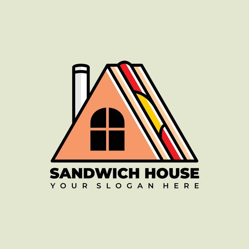 maison sandwich, modèle de conception de logo vecteur premium