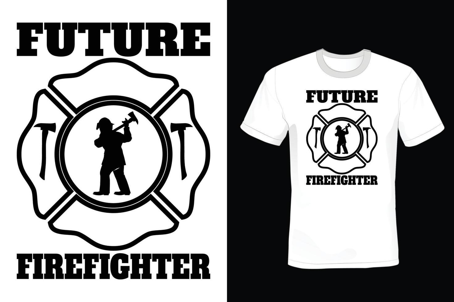 conception de t-shirt pompier, vintage, typographie vecteur