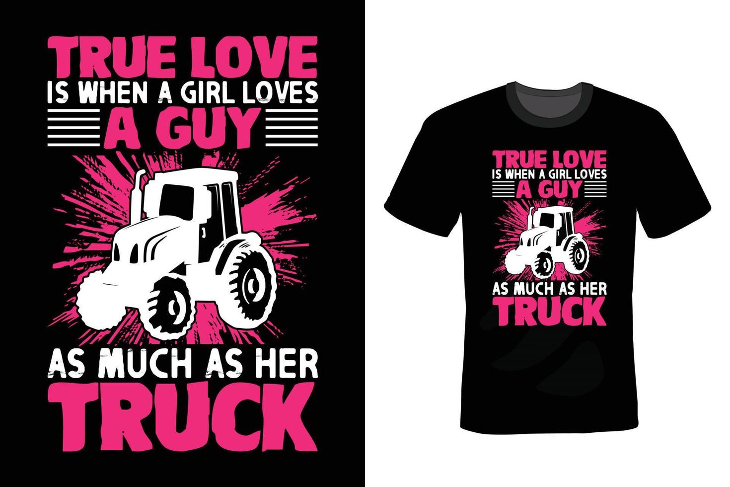 conception de t-shirt de camion, vintage, typographie vecteur