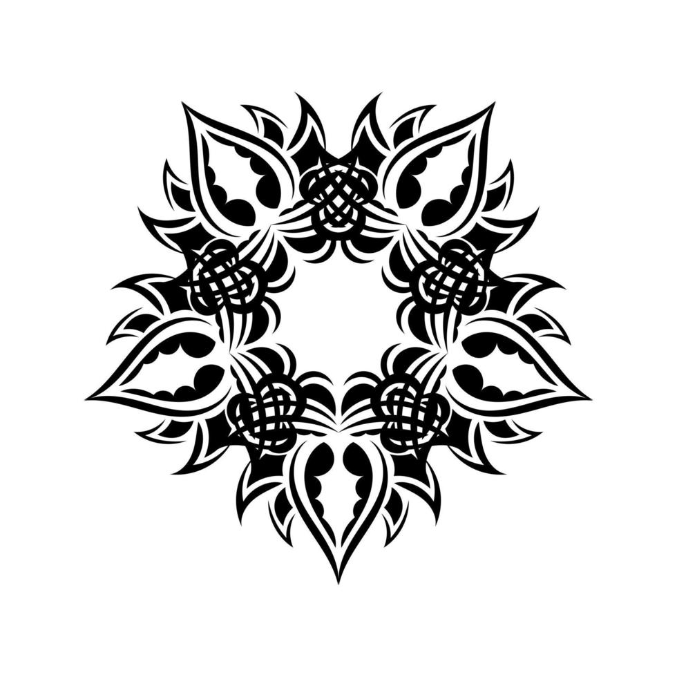 ornements décoratifs en forme de fleur. mandala sur fond blanc. illustration vectorielle vecteur