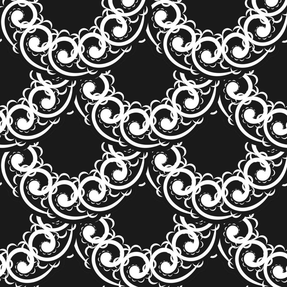 papier peint dans un motif de style baroque. élément floral noir et blanc. ornement graphique pour papier peint, tissu, emballage, emballage. ornement floral damassé. style simple, illustration vectorielle. vecteur