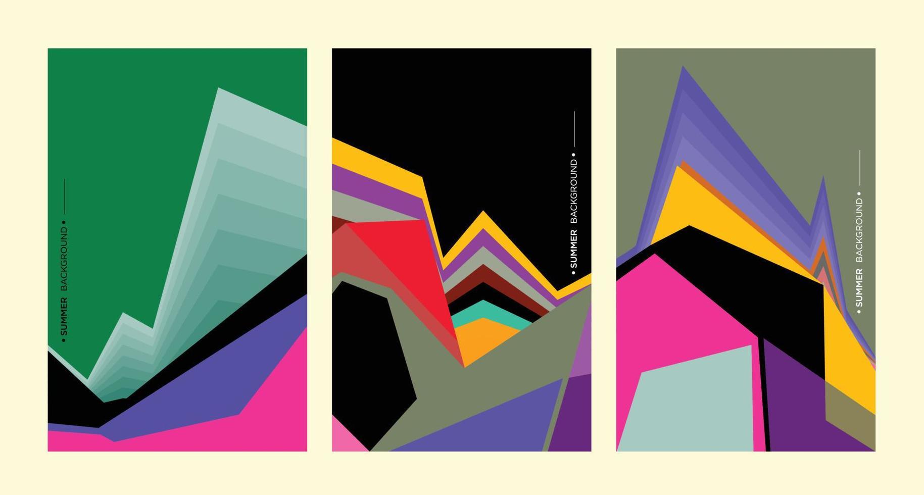illustration de fond géométrique abstrait coloré pour l'affiche d'été vecteur