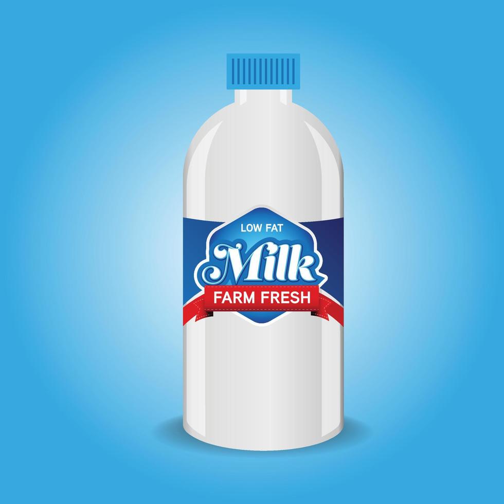 signe de lettrage d'étiquette de lait frais vecteur