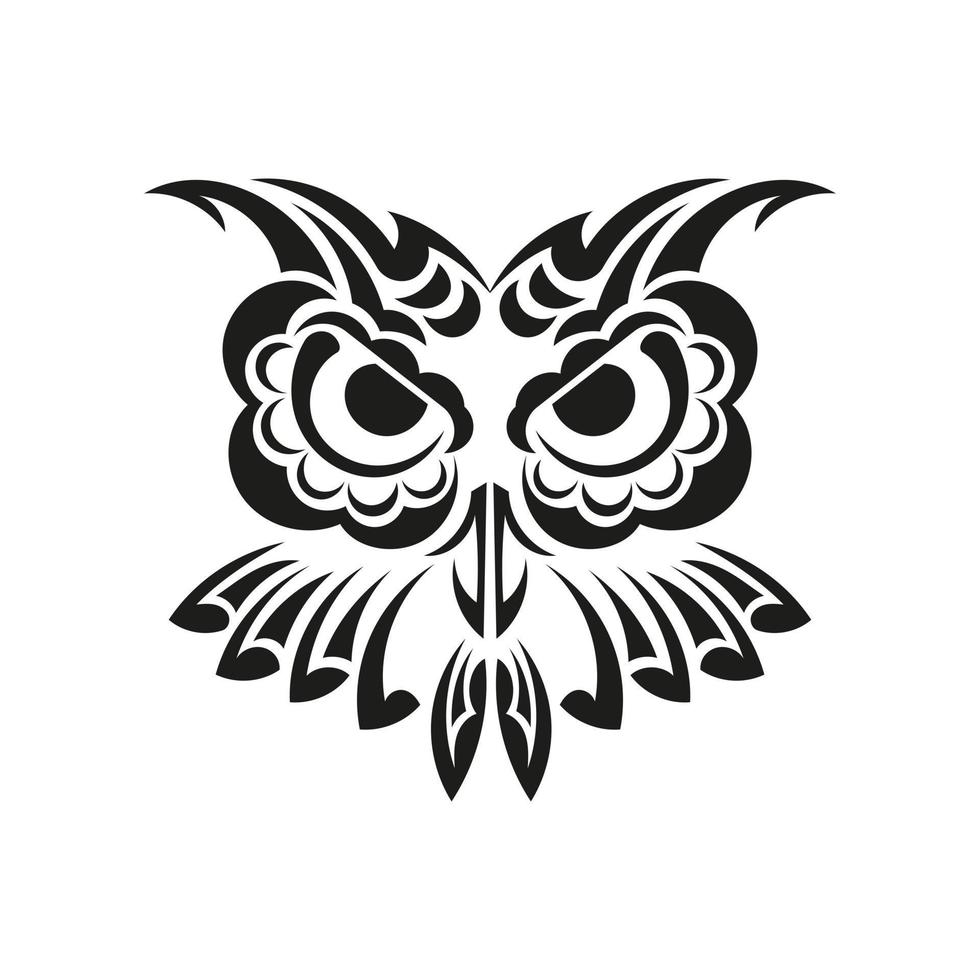 ornement de hibou. bon pour les tatouages, les gravures et les cartes postales. illustration vectorielle vecteur