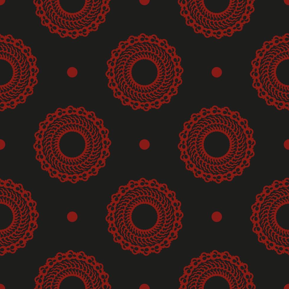 arrière-plan vectoriel continu abstrait noir et rouge chinois. papier peint dans un modèle de style vintage. élément floral indien. ornement graphique pour papier peint, tissu, emballage.