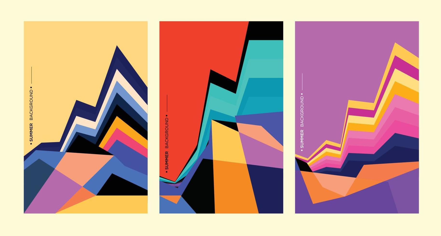 illustration de fond géométrique abstrait coloré pour l'affiche d'été vecteur