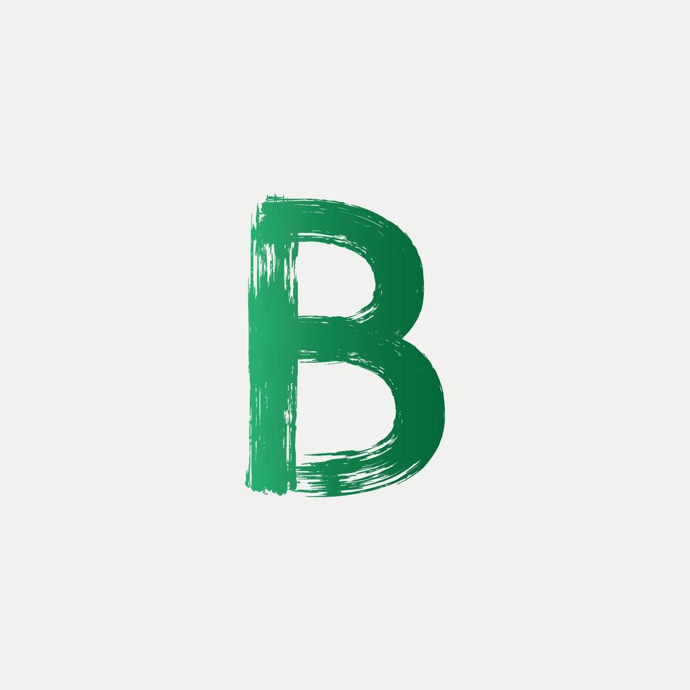 logo de lettre brossé b vert. conception de lettres de brosse avec conception de coup de pinceau. vecteur libre