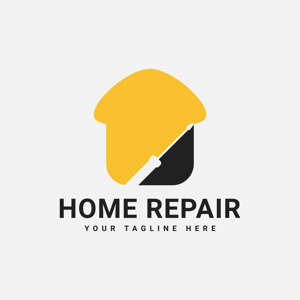 modèle de conception de logo de réparation à domicile simple et propre vecteur