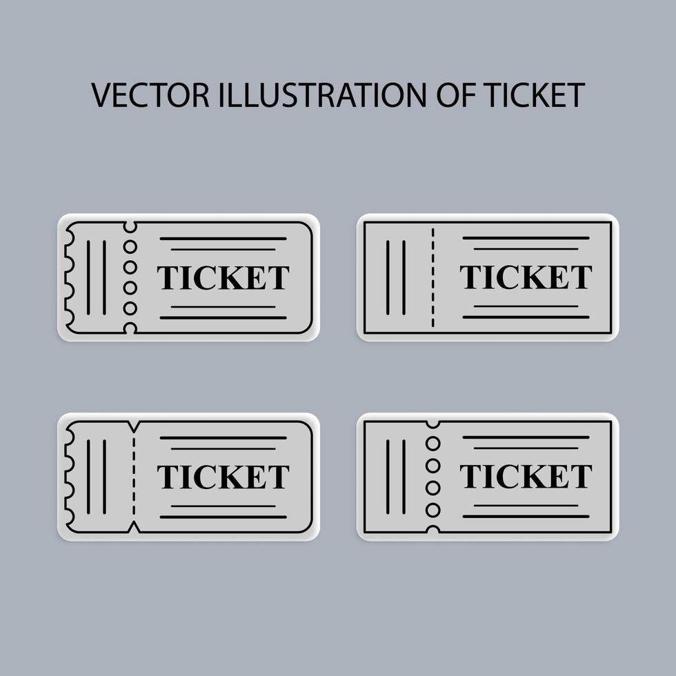 ensemble d'éléments d'illustration de billets ou de coupons pour les éléments de source de conception vecteur