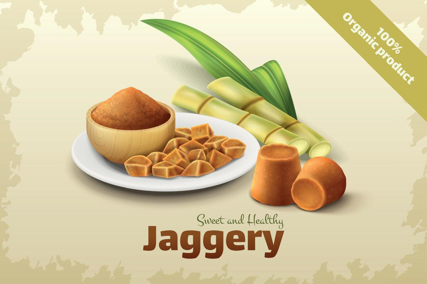 illustration de jaggery réaliste vecteur