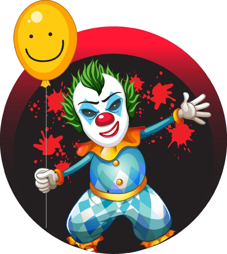 clown tenant un personnage de dessin animé de ballon vecteur