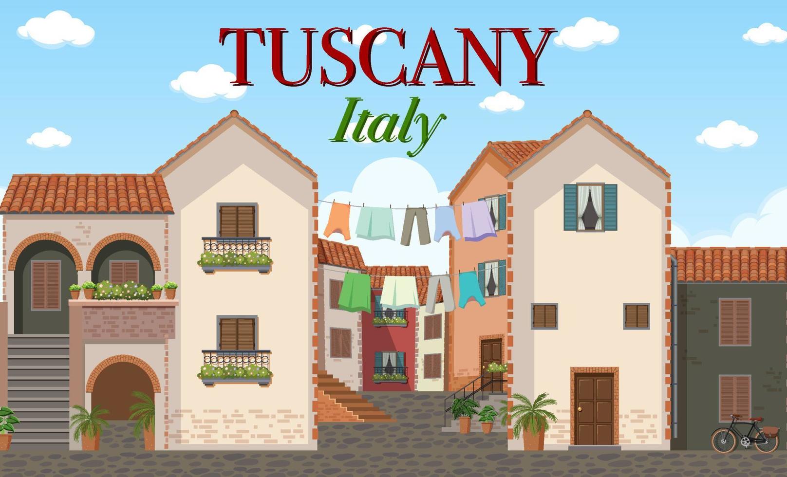 bannière de logo historique de toscane italie vecteur