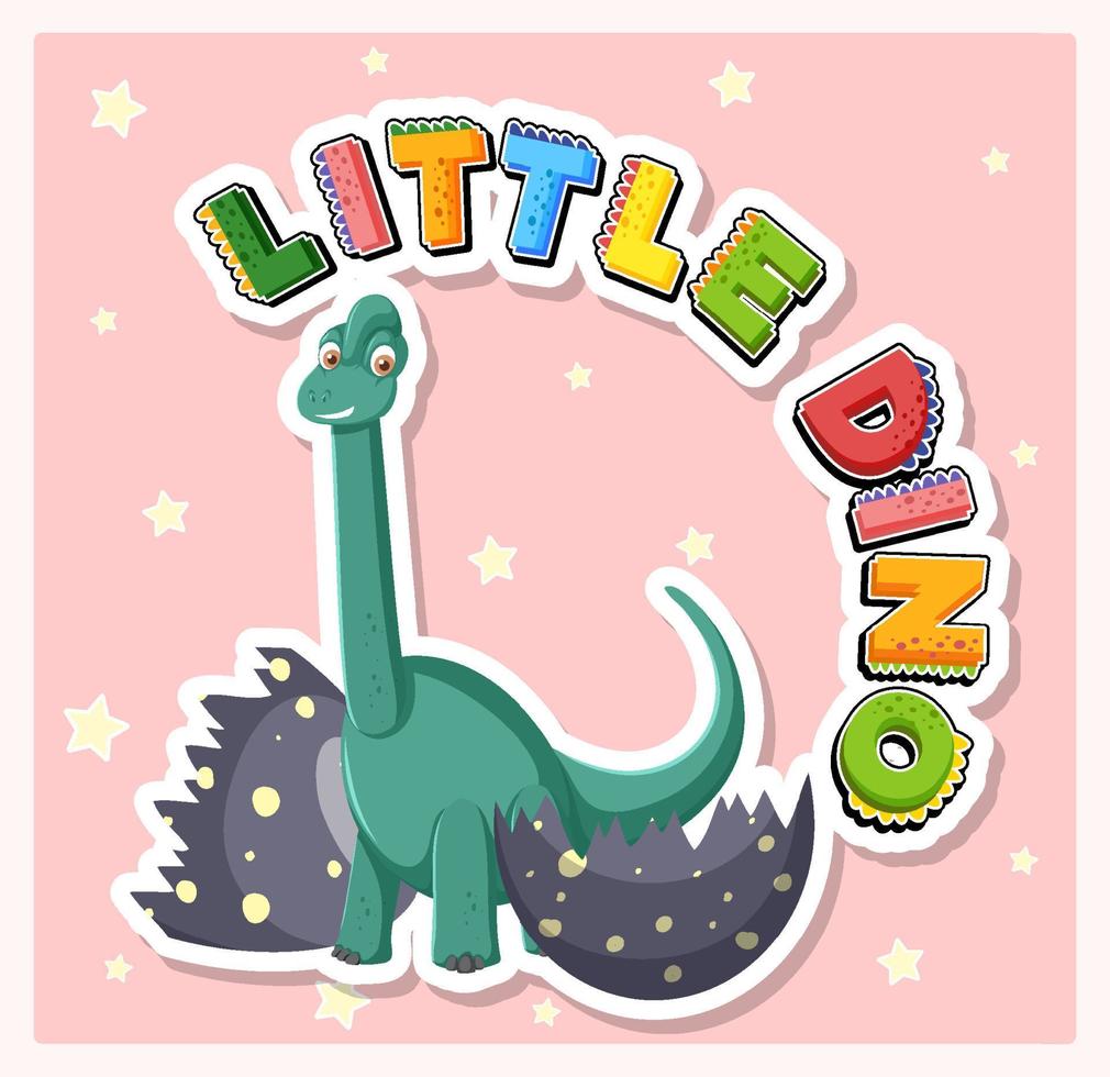 petite affiche de dessin animé de dinosaure mignon vecteur