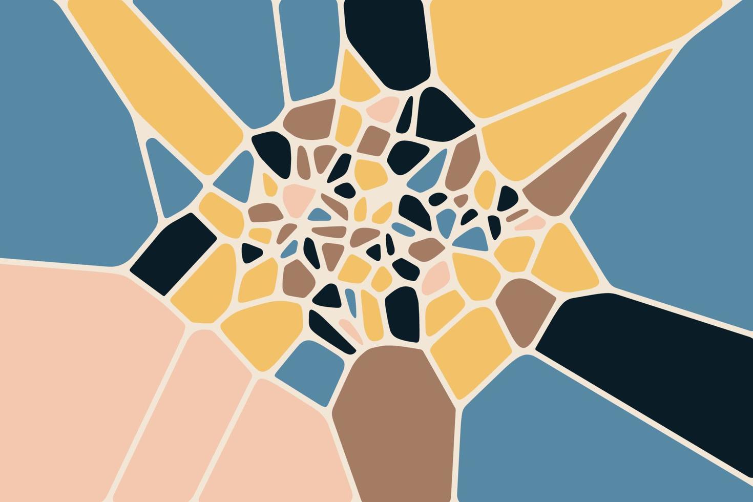 diagramme de voronoi coloré abstrait géométrique 2d vecteur