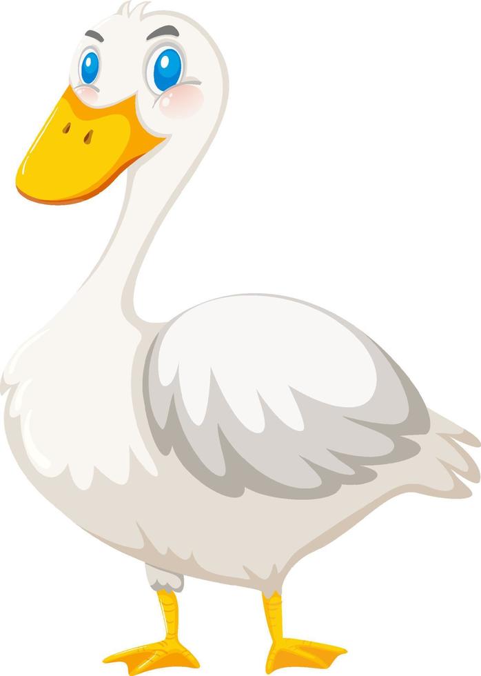 personnage de dessin animé de canard sur fond blanc vecteur